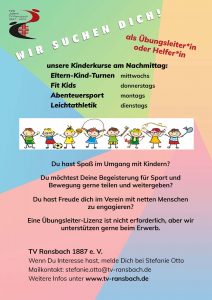 Übungsleiter für Kindersport gesucht beim TV Ransbach im Westerwald.