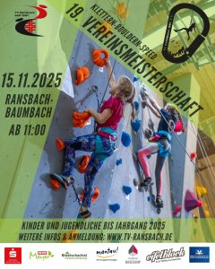 Plakat Vereinsmeisterschaft Sportklettern TV Ransbach 2025
